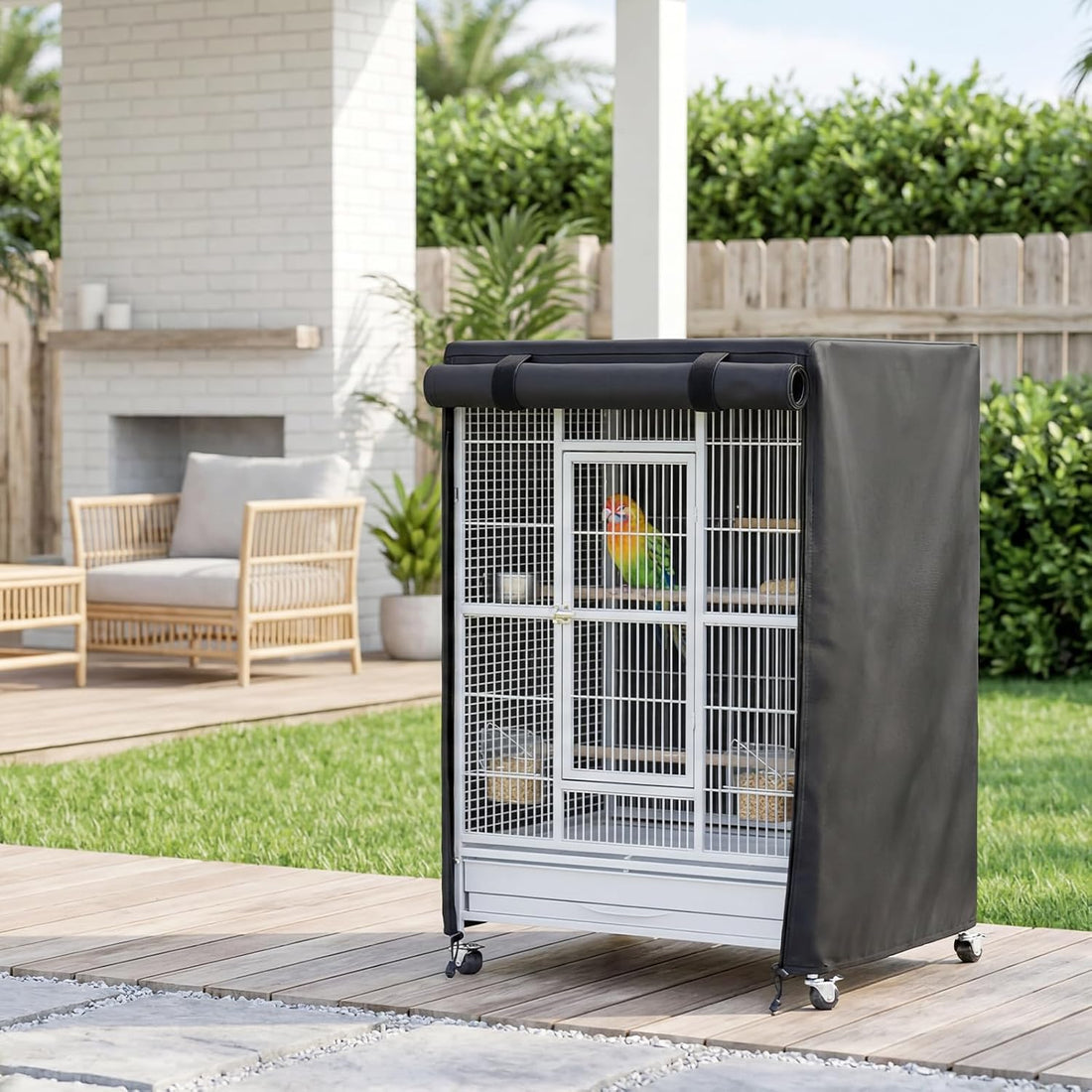 Black Bird Cage Cover Size M, 26" L x 19" W x 40" H