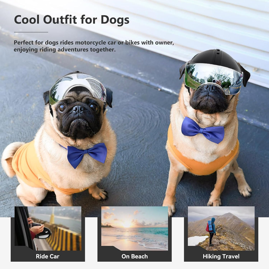 Dog Helmet for Small Breed Cool Pet Motorcycle Helmet with Drop-Down