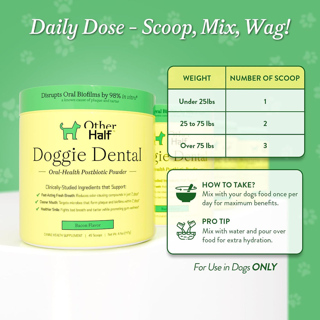 OTHER HALF Doggie Dental Supplement Powder