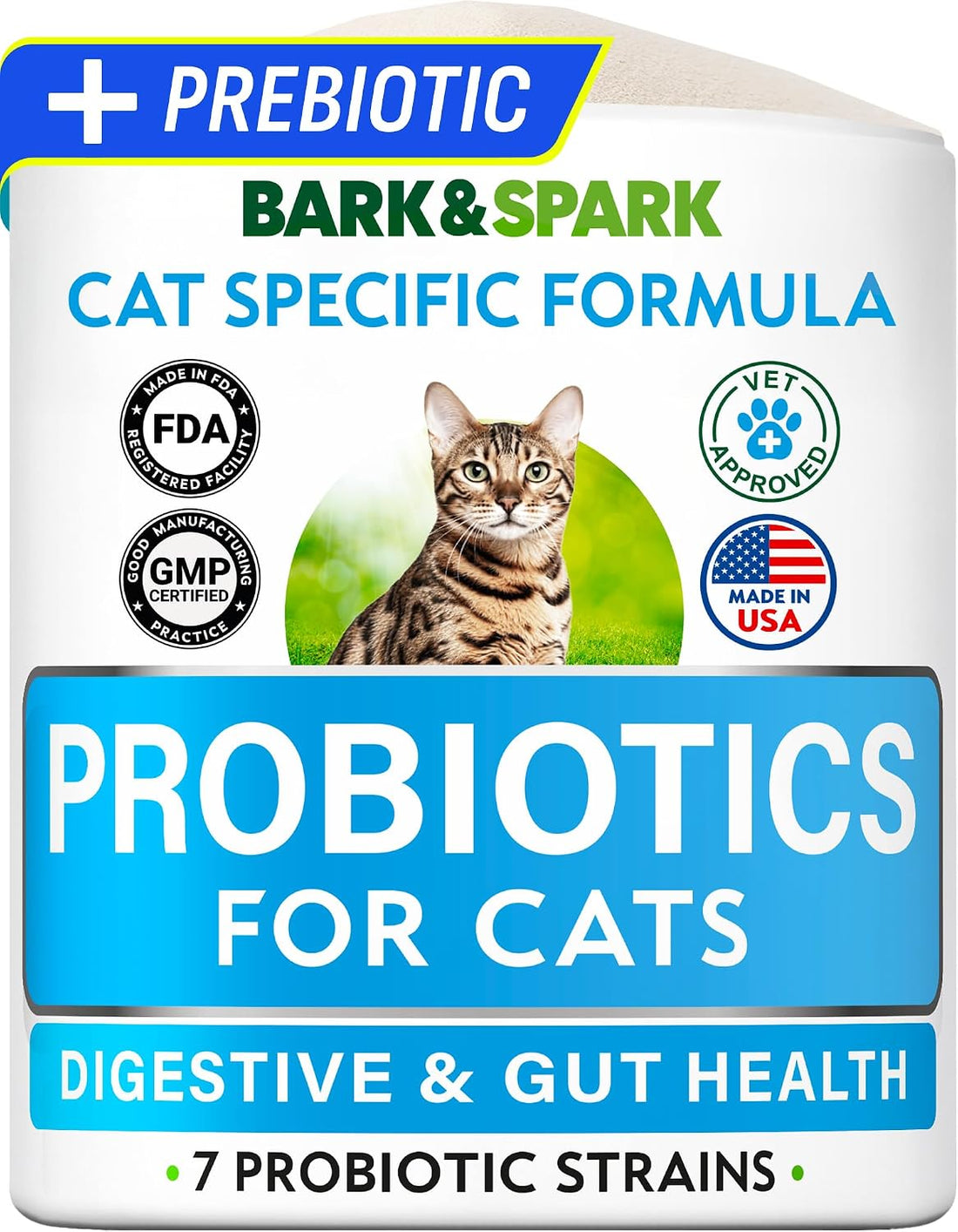 BARK&SPARK Cat Probiotic Powder, 108 Servings