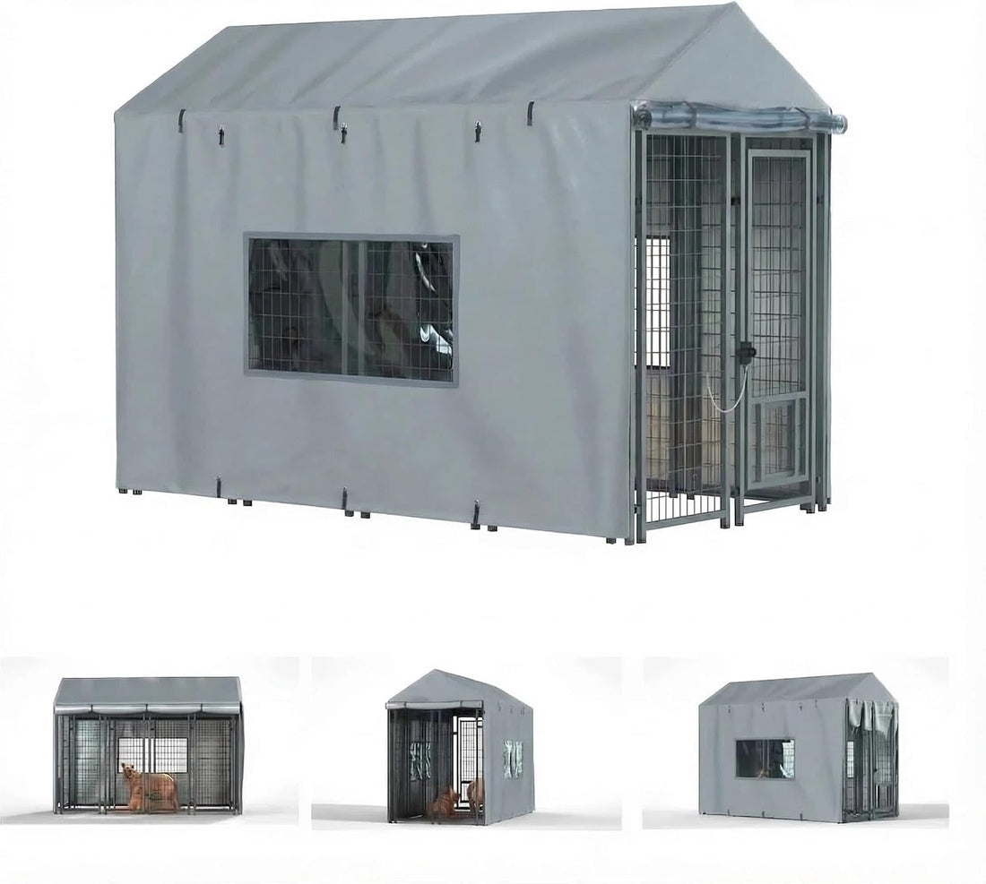 Outdoor Dog Kennel Cover, 10'Dx10'Wx7'H,Full Coverage