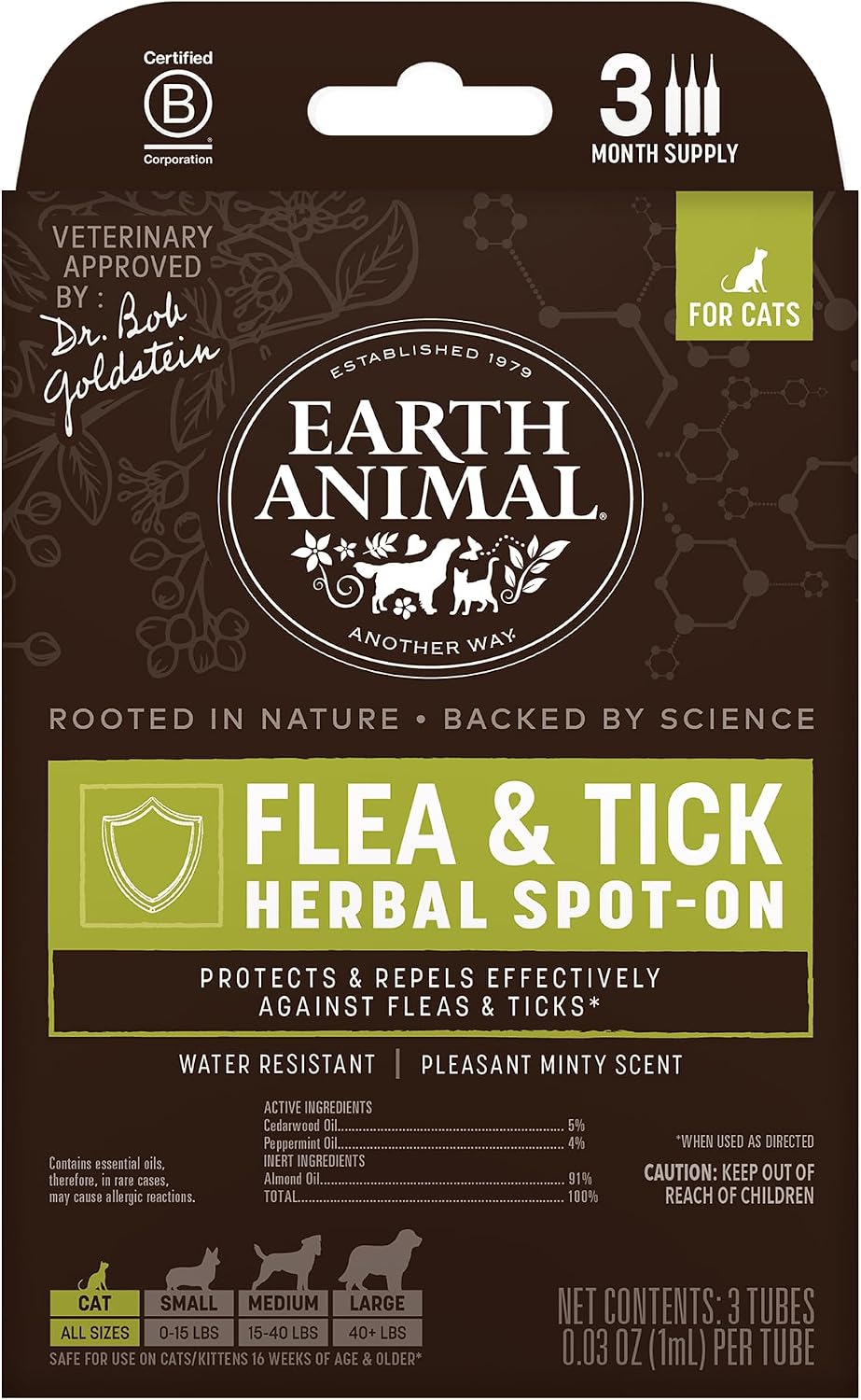 Earth Animal Apothecary Flea & Tick - Herbal Spot-On for Cats