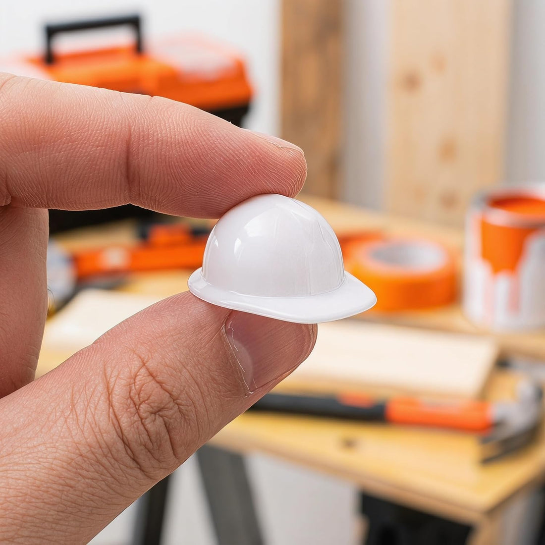 ABOOFAN 10 Pcs Mini Construction Hat White Plastic Mini Helmet