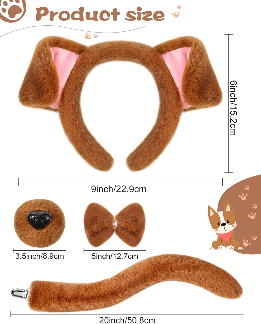 Zhanmai 5 Pcs Carnival Animal Costume Kid Bear Puppy Dog Pup Kangaroo