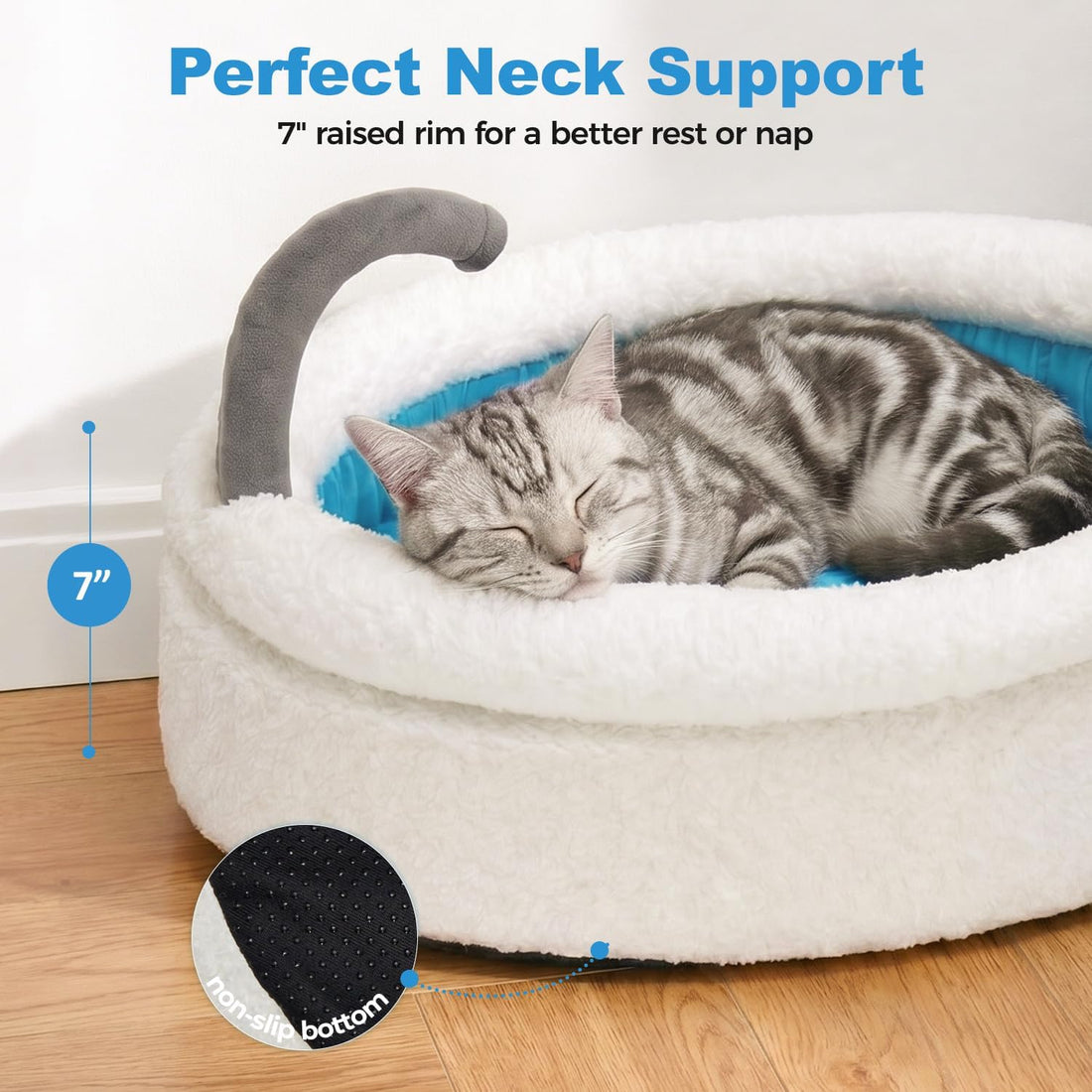 Bathtub Cat Bed, Calming Small Dog Bed 22in
