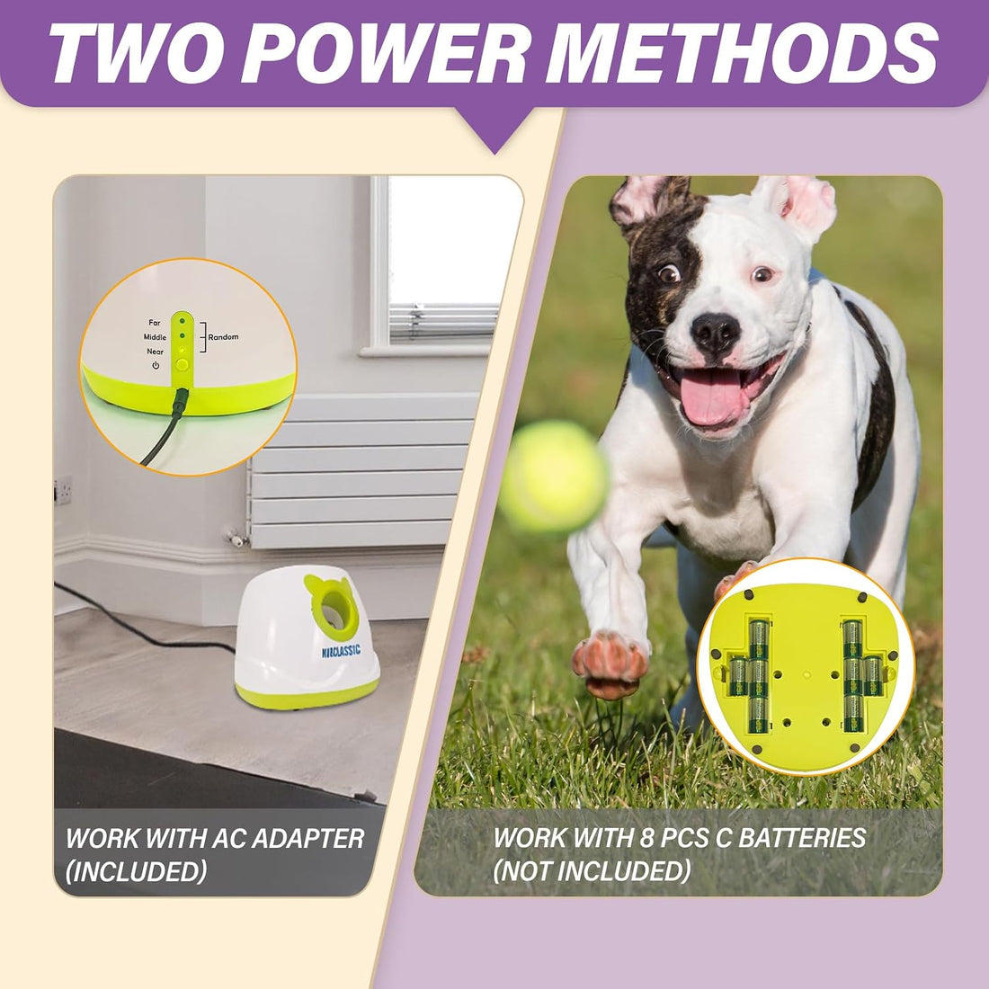 ptlsy Automatic Dog Ball Launcher Interactive Puppy Pet Ball Indoor