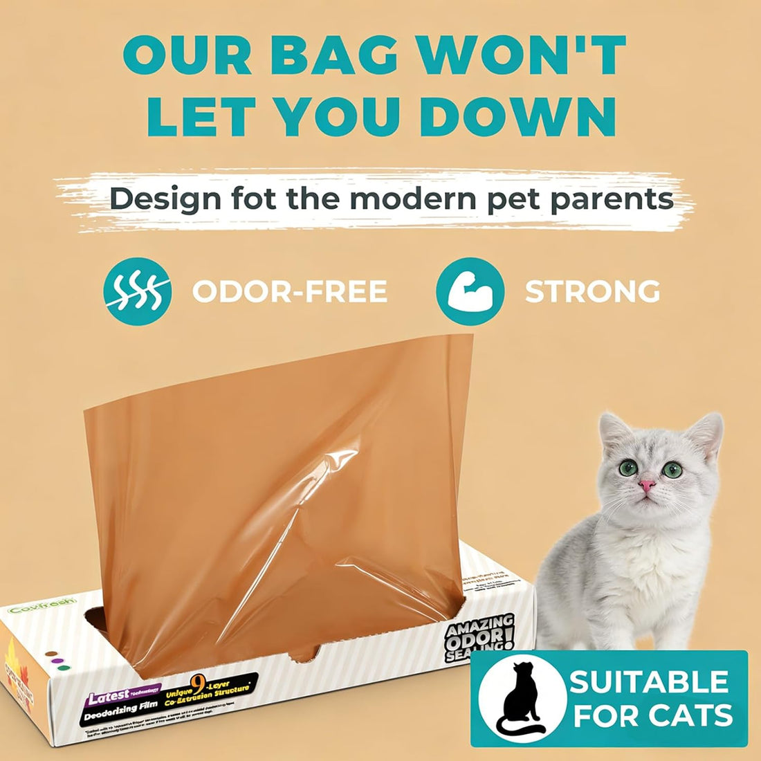 Covfresh Odor-Sealing Cat Poop Bags XS, 220 Count