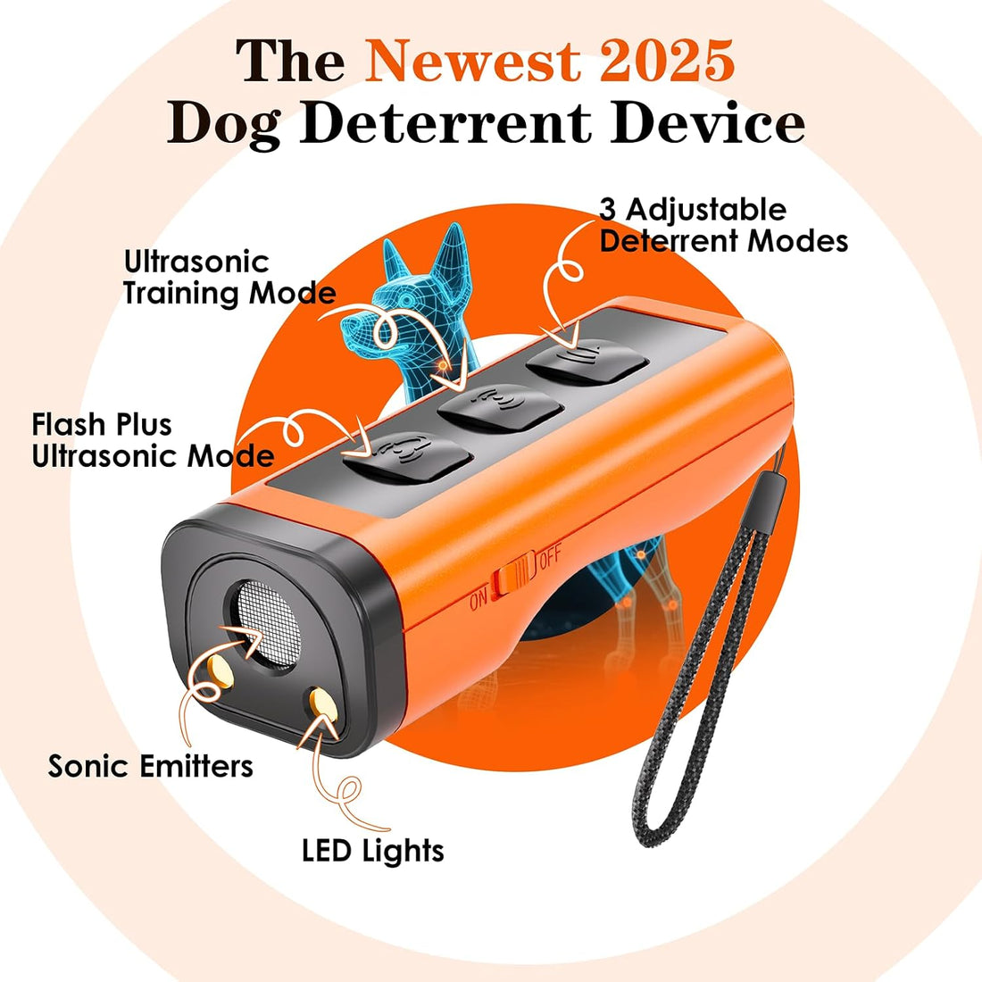 Dog Bark Deterrent Devices Rechargeable Anti-Barking Device for Dogs