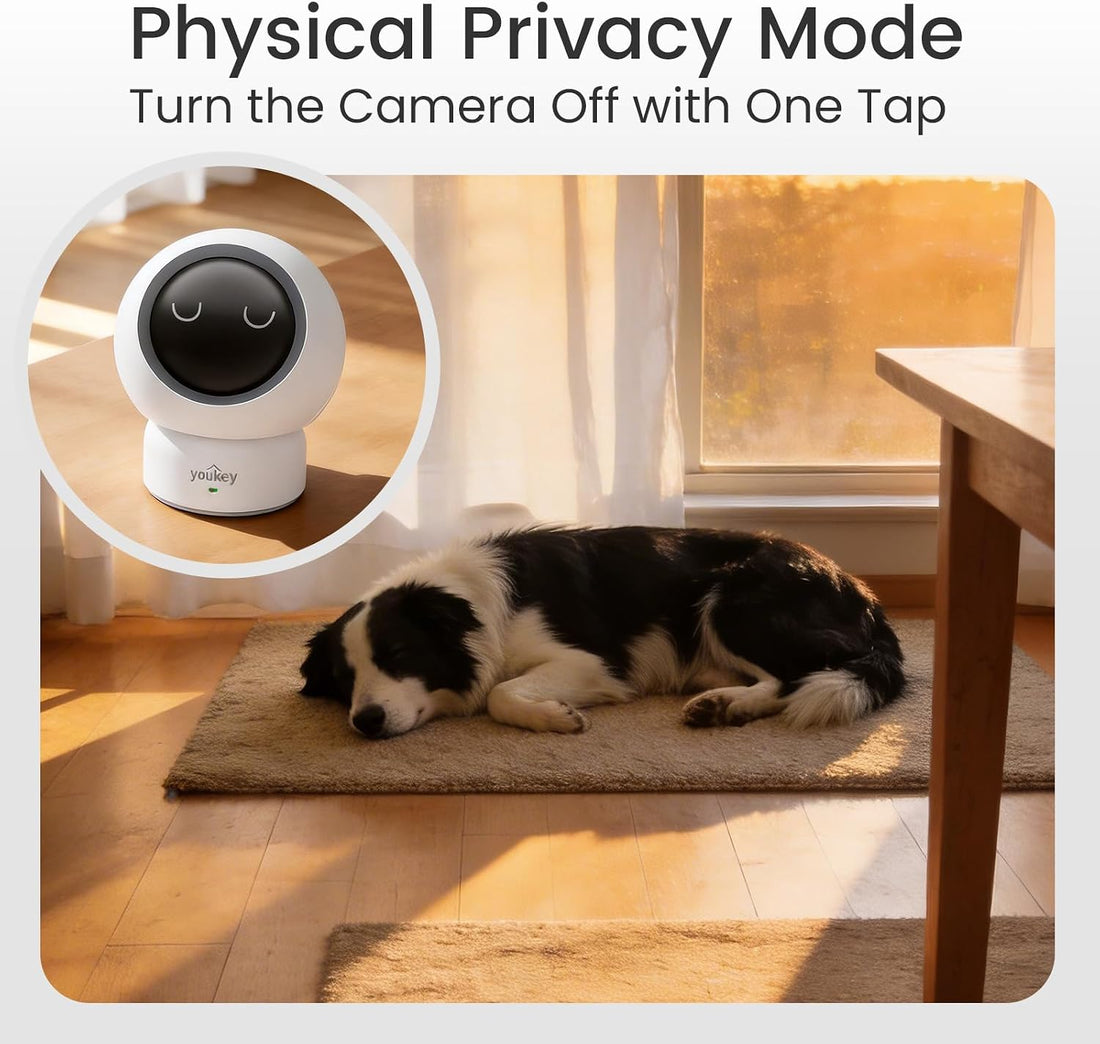 youkey 2.5K HD Indoor Pet Camera, Two-Way Audio Chat to Your Pets