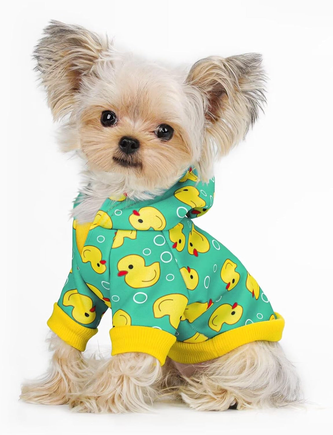 Yellow Duck Pattern Dog Hoodie Sweatshirt:Stylish with Hat