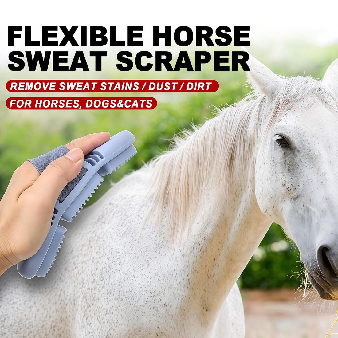 Blue Flexible&Bendable Curry Comb for Horses&Dogs Grooming Brush