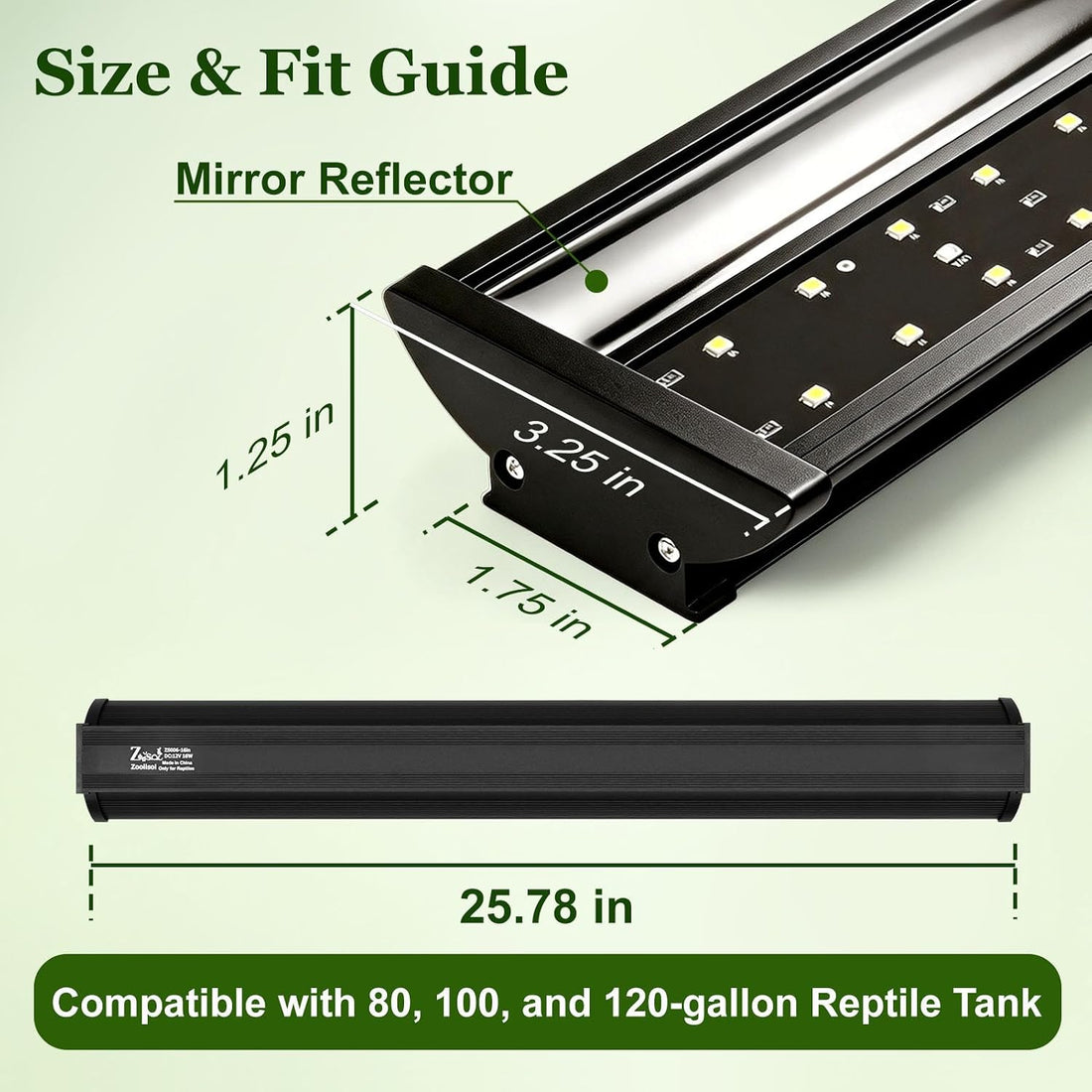 3-in-1 UVB Light for Reptiles One-Touch Sunrise & Sunset Mode 16"