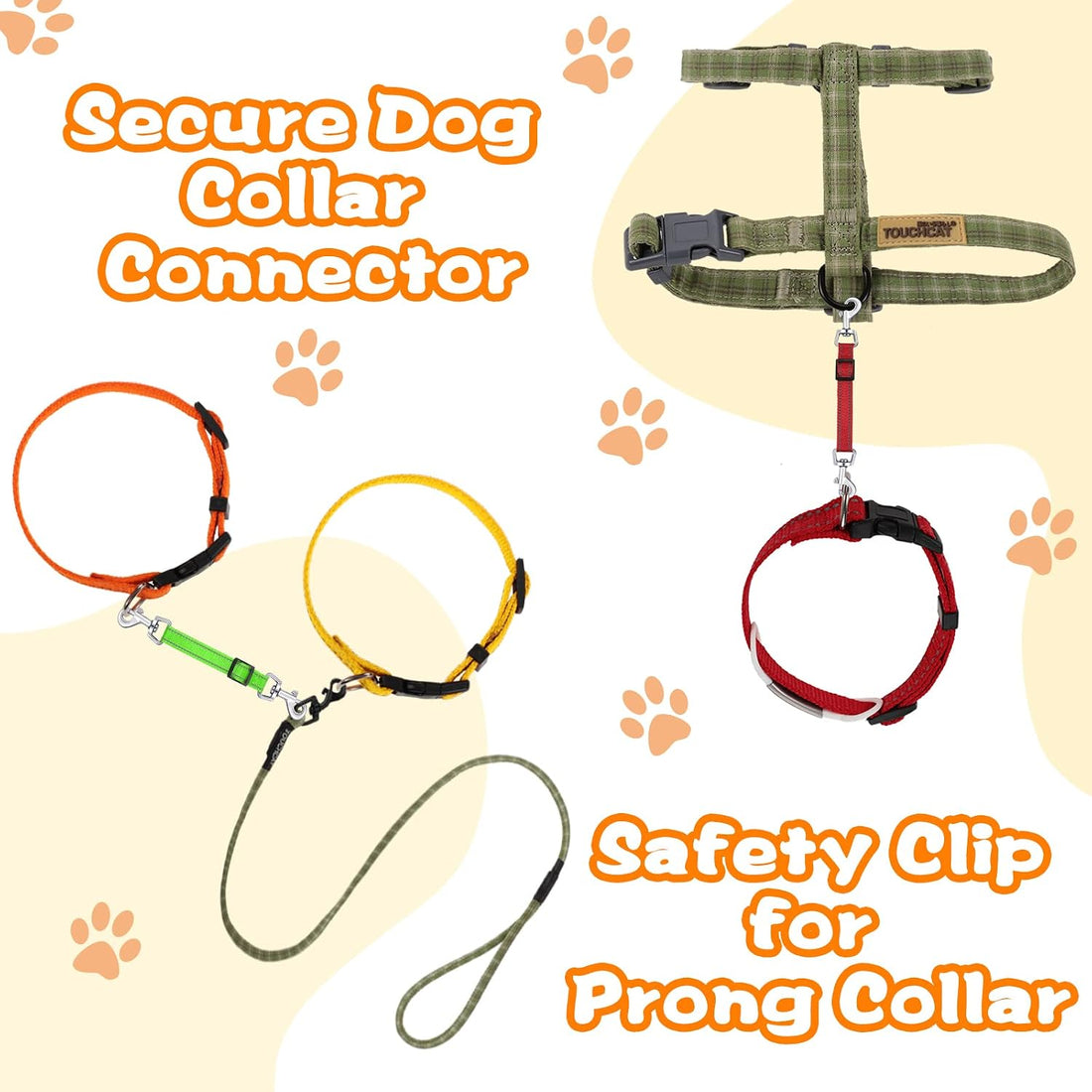 Saintrygo 5 Pcs Safety Dog Collar Clip Prong Collar Clip