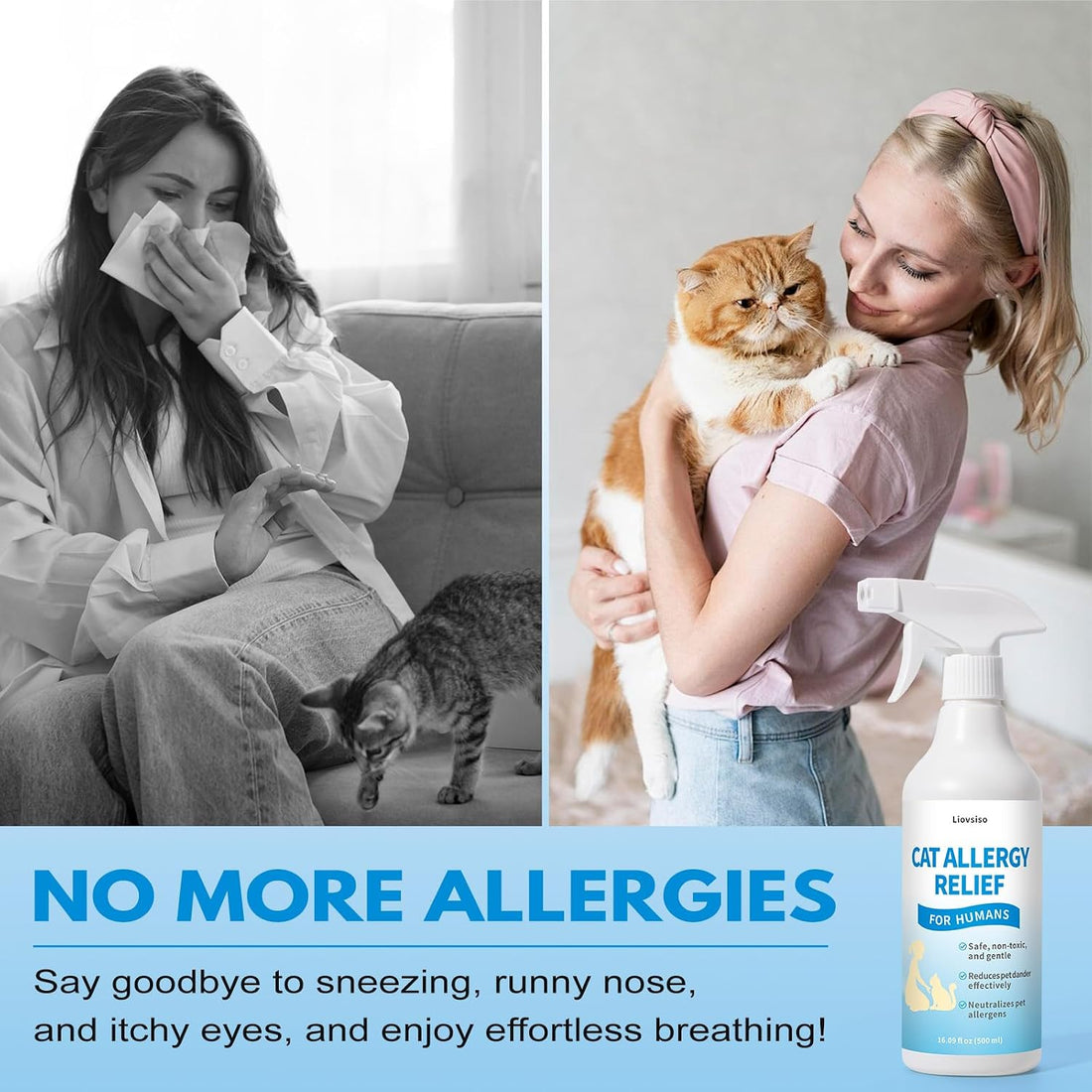 Cat Allergen Spray, Cat Allergy Relief for Humans