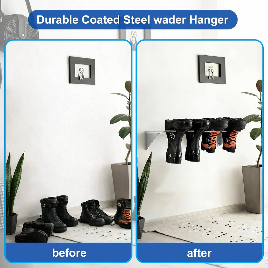 Zonon Wader Hanger Steel Boot Hanger Wall Mount