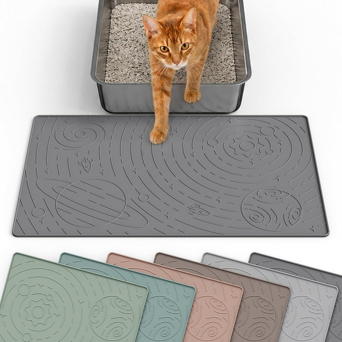OHMO Large Cat Litter Mat 31.5x23.6" High Raised Edge Silicone