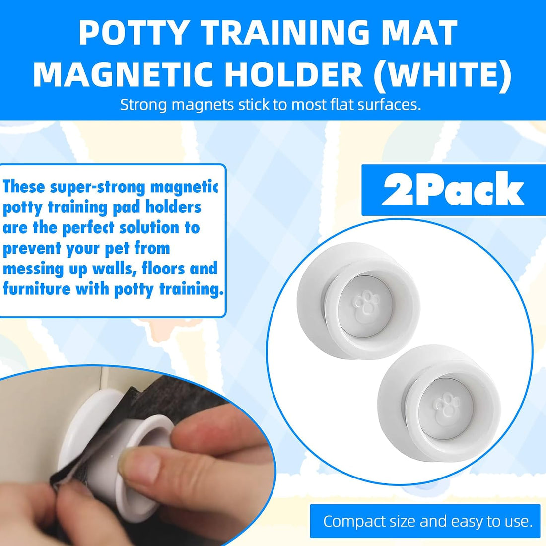 4 Pack Magnetic Puppy Pee Pad Holders