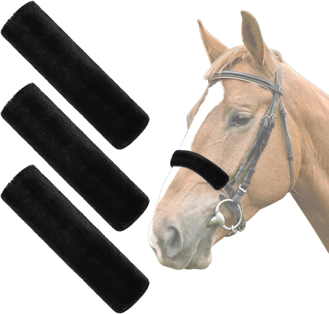 Fleece Halter Covers for Horses, Artificial Rabbit Fur Soft Padded