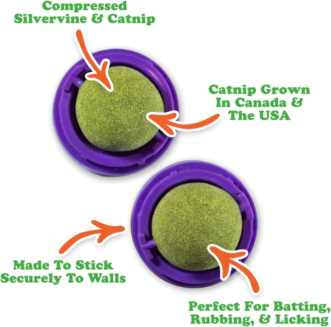 Meowijuana Stick 'n' Lick Catnip Balls, 2-Pack | Purrple Passion