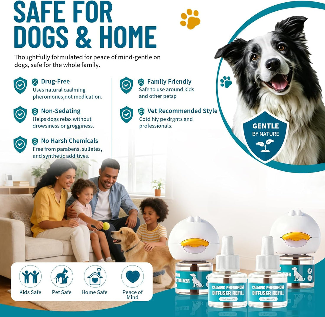 Upgraded Dog Calming Diffuser with 2 Plug-in + 4 Refill