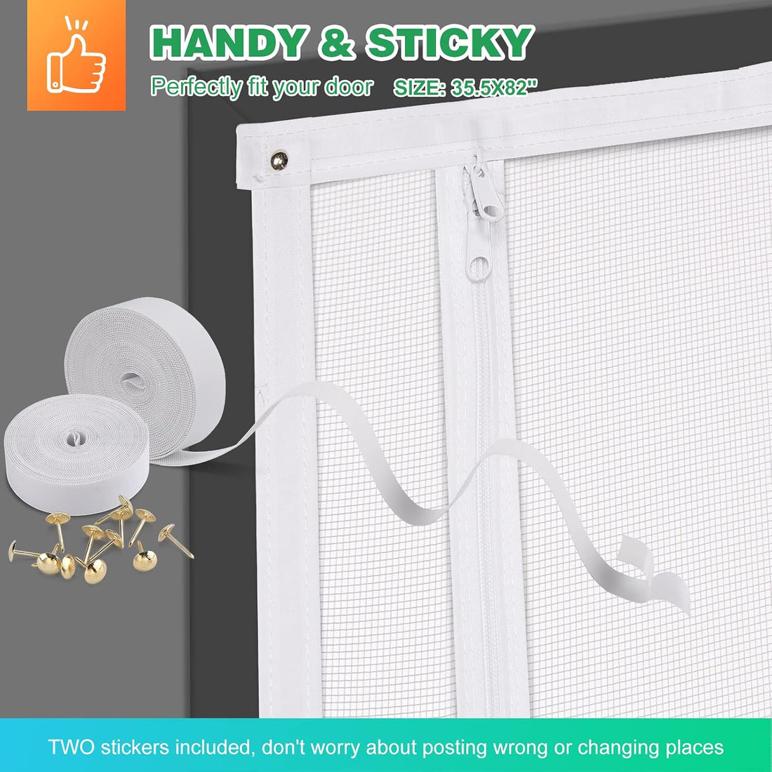 Reinforced Cat Screen Door, 35.5X82” Heavy Duty Pets Proof Screen