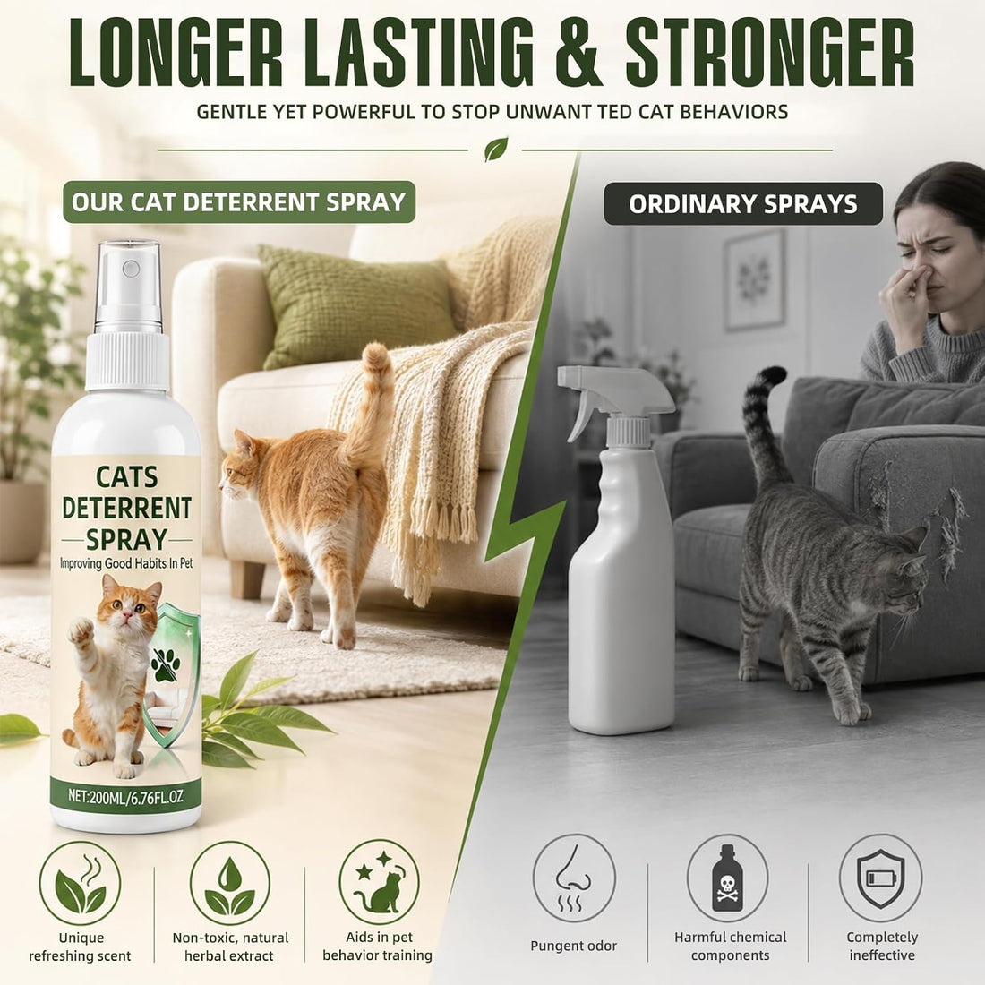 Falefale Cat Deterrent Spray, Anti-Scratch & Chewing Training Aid