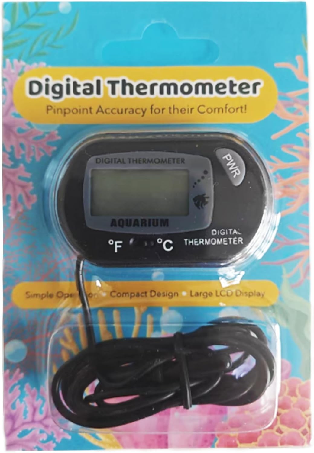 SunGrow Digital Betta Thermometer for Tropical Aquarium Fish