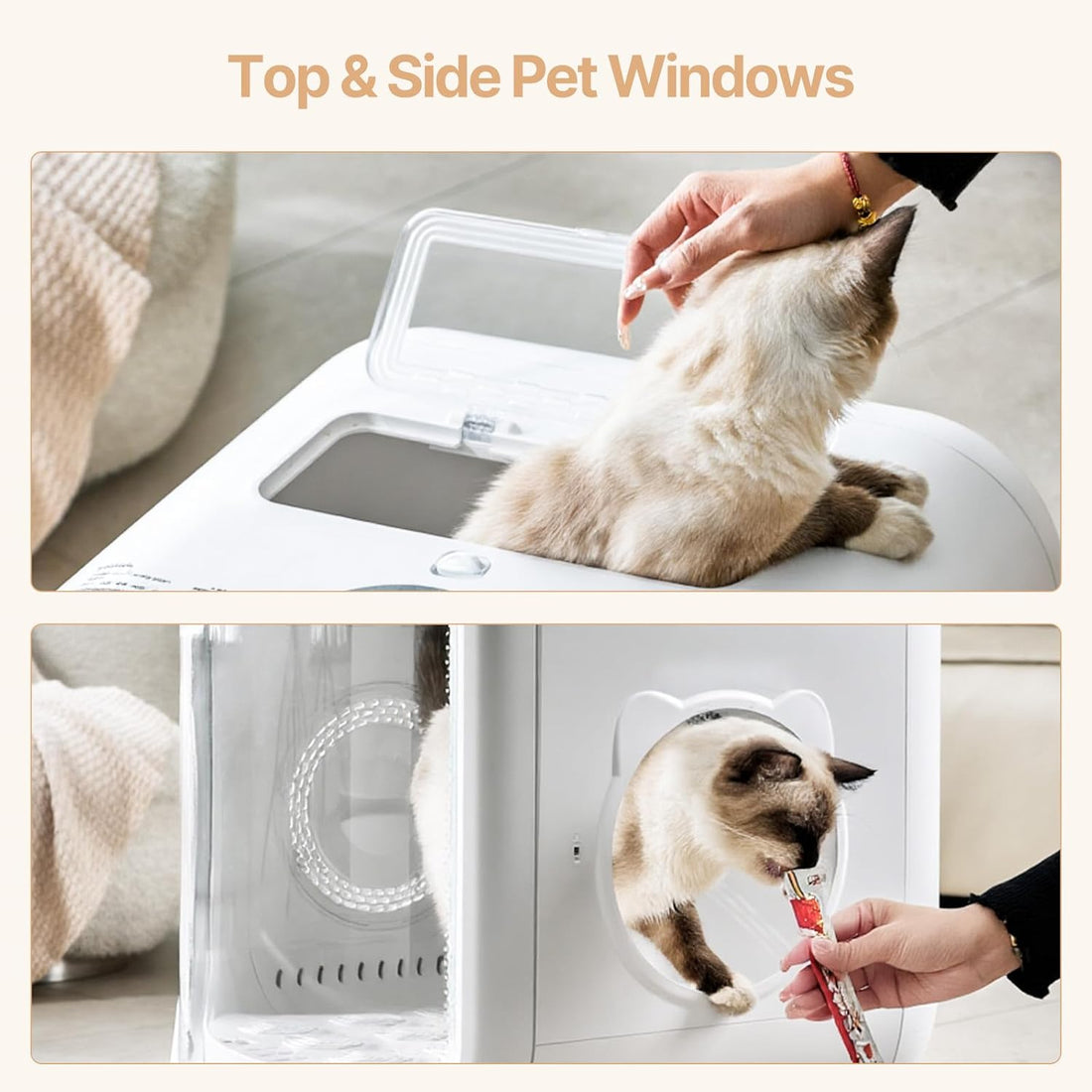 Upgrade 75L Large Automatic Cat Dryer Box with Pet Towel -360° Rapid