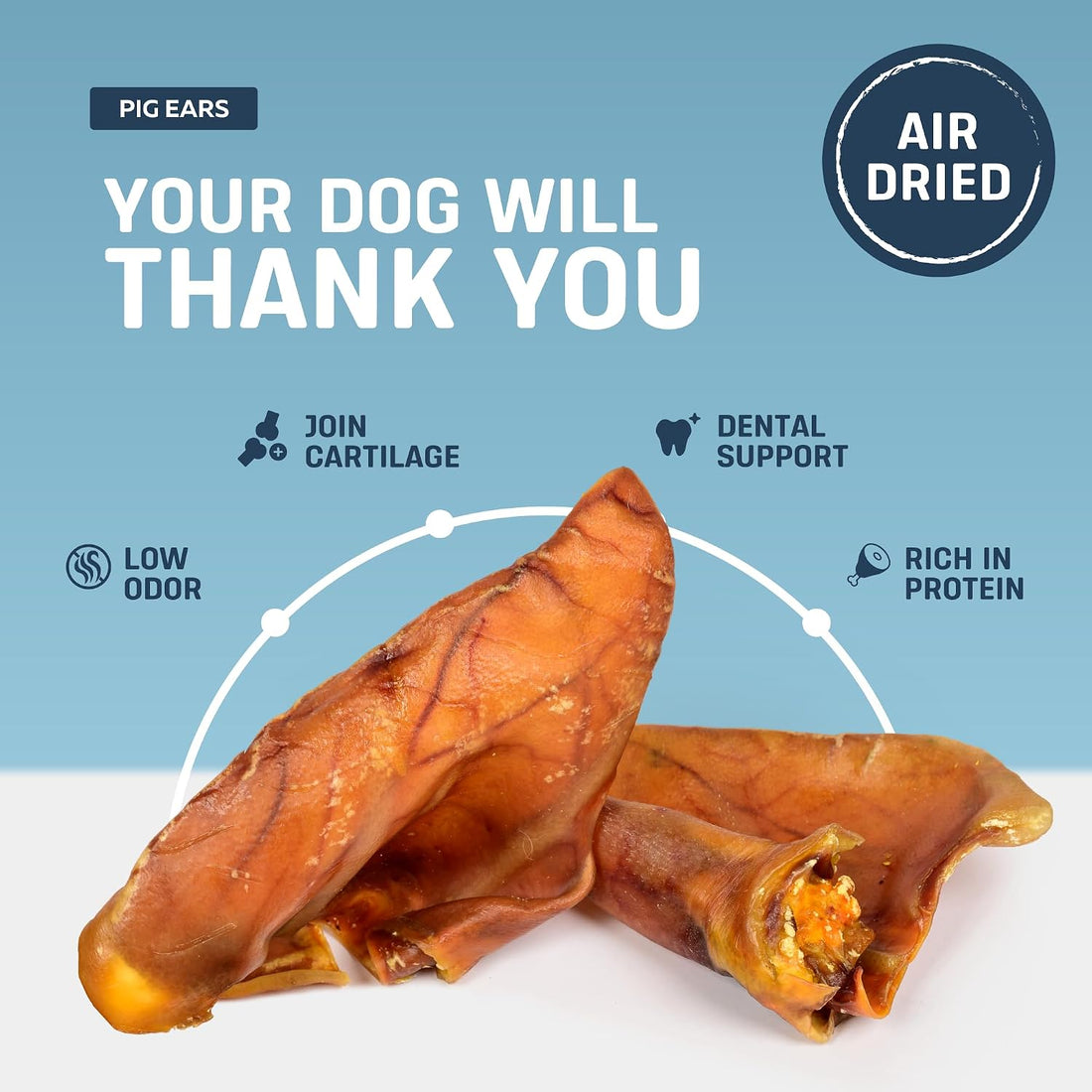 Big Lu – Whole Pig Ears for Dogs, 12 Count
