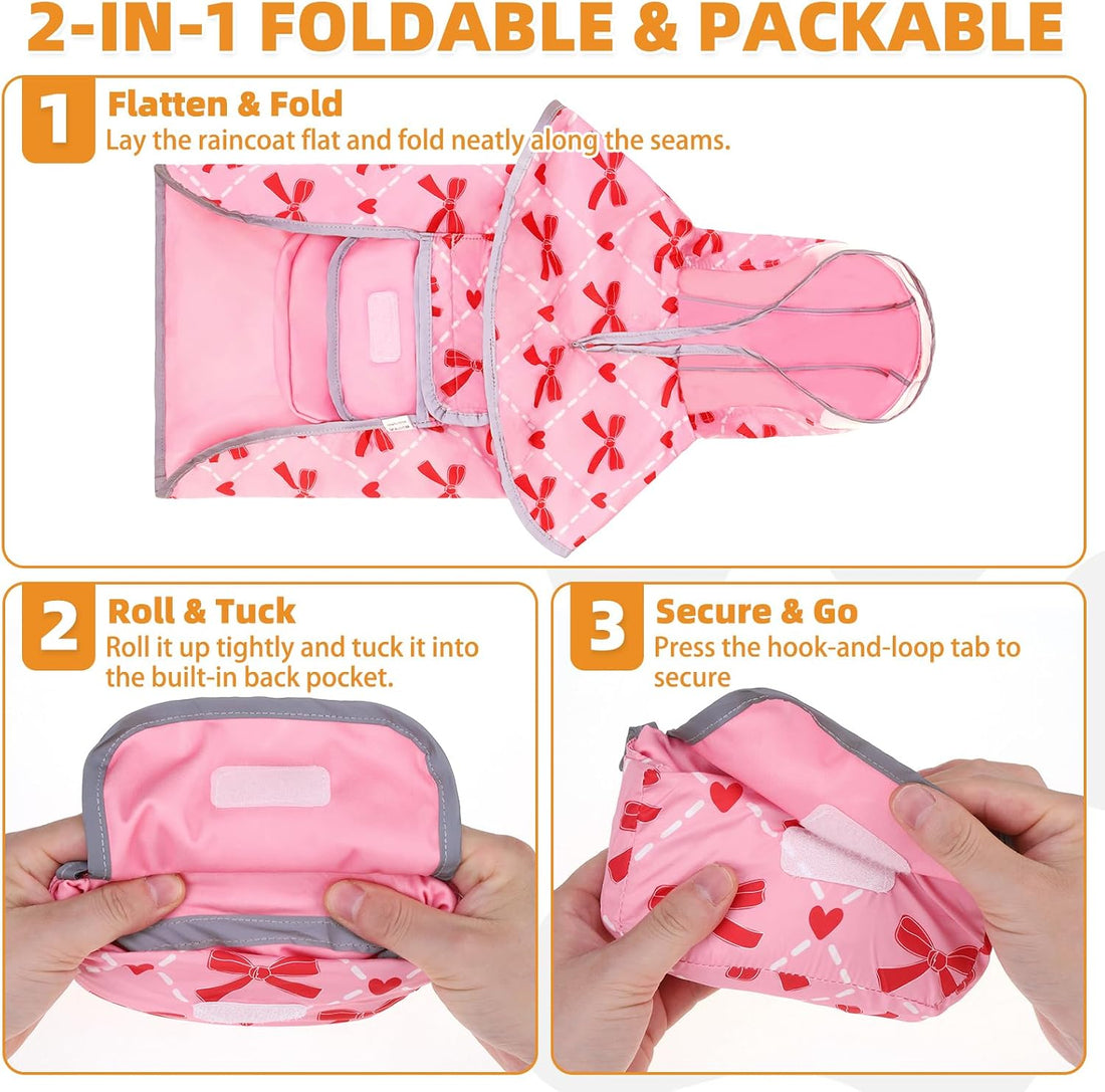 KOOLTAIL 2-in-1 Reversible Large Dog Raincoat