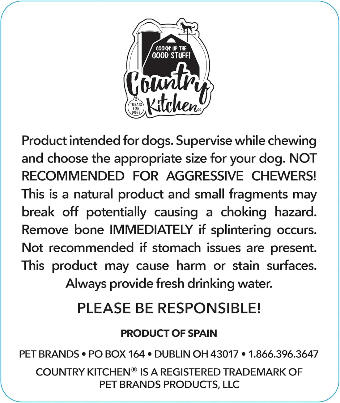 Country Kitchen Genuine Serrano Half Ham Bones, for Breeds 20 lbs & Up