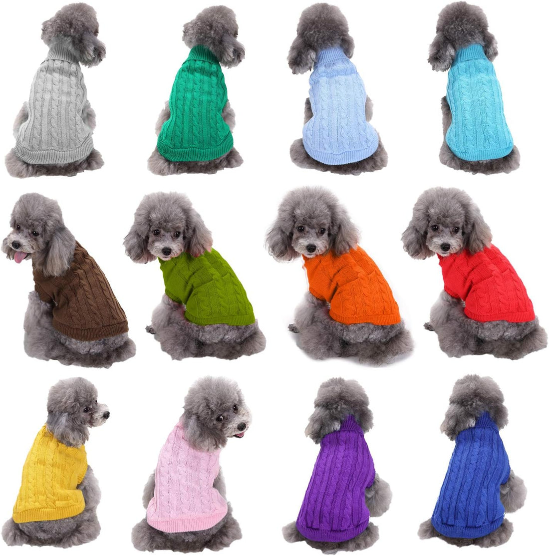 Dog Sweater Soft Warm Turtleneck Knitted Clothes for Small Medium