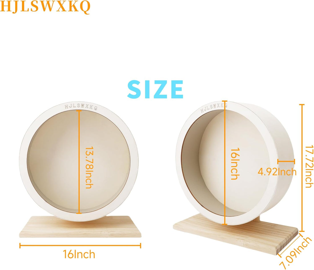 16in Silent Wooden Chinchilla Wheel with Removable Washable Track