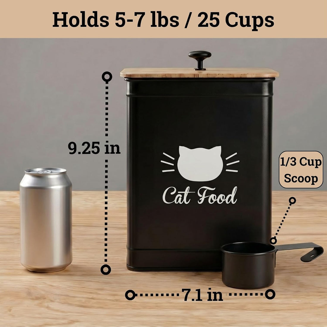 Cat Food Storage Container with Scoop