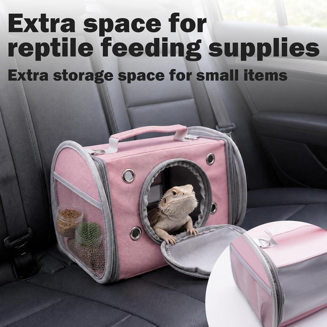 Small Animal Carrier Bag, Breathable Reptile Travel Carrier Transport