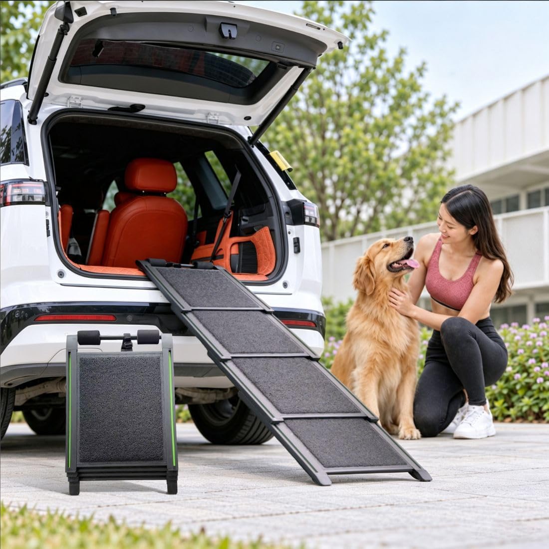 73" x 17.2" Telescoping Dog Ramp for SUV, Truck