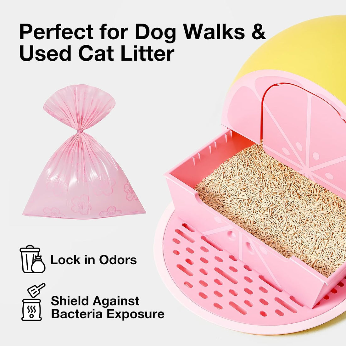 VETRESKA Dog Poop Bag Dispenser with Cherry Blossom Scented Poop Bags