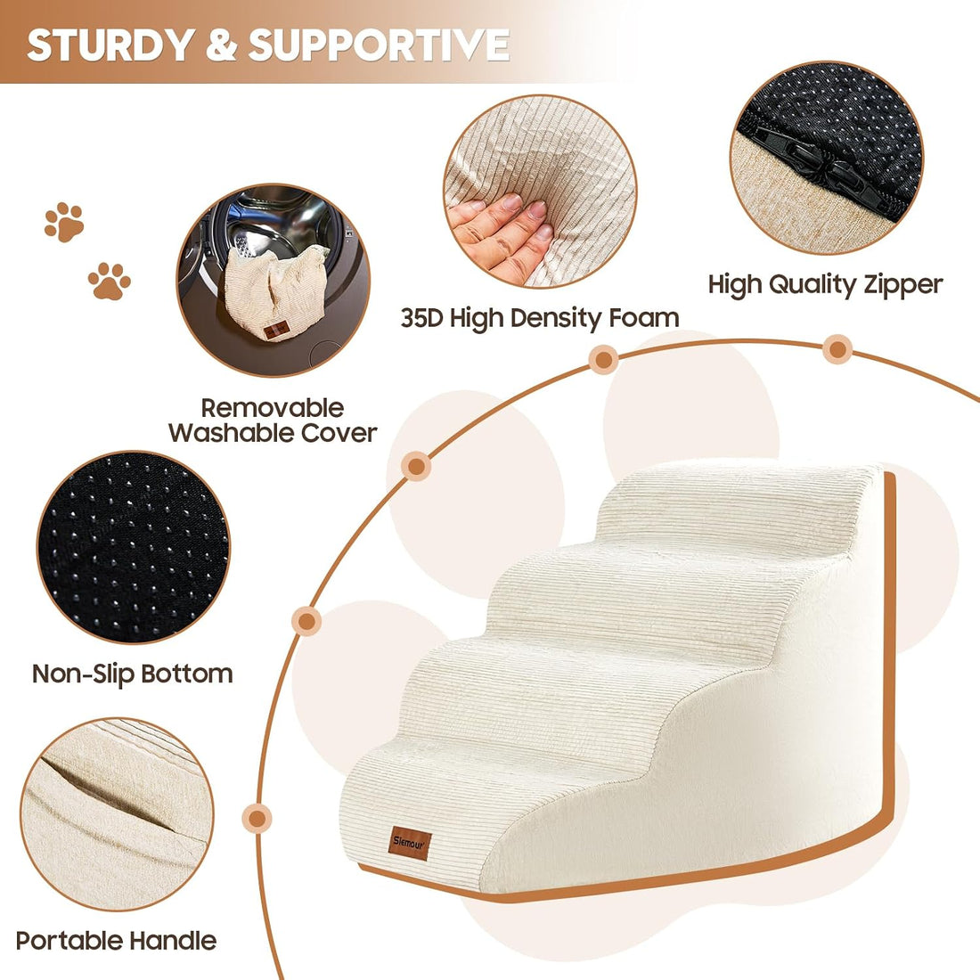 4-Step Dog Ramp Stair for Small Dogs