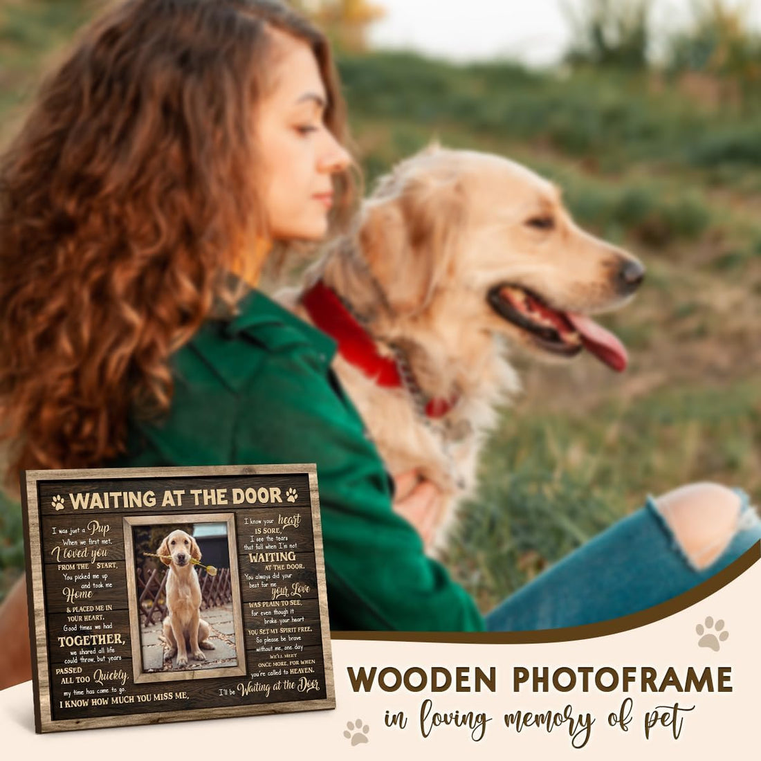 Dog Memorial Wooden Picture Frame 8x10