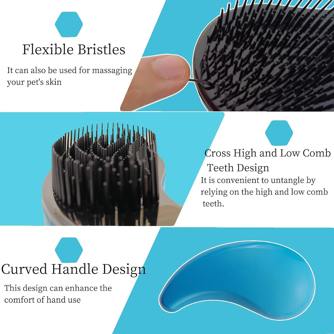 Comma-Shaped Small Dog Brush, Puppy Essentials