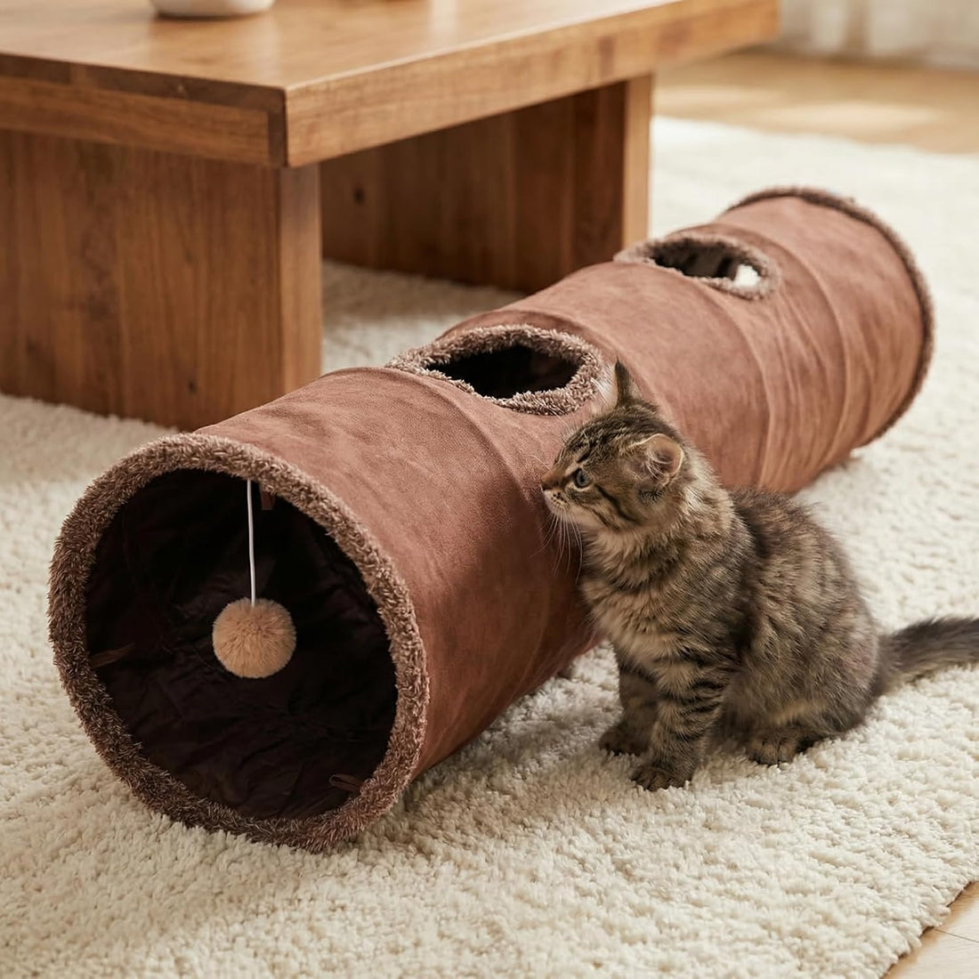 ZENFUN 51"x 12" Collasiple Cat Play Tunnel, Cats Tubes and Tunnels