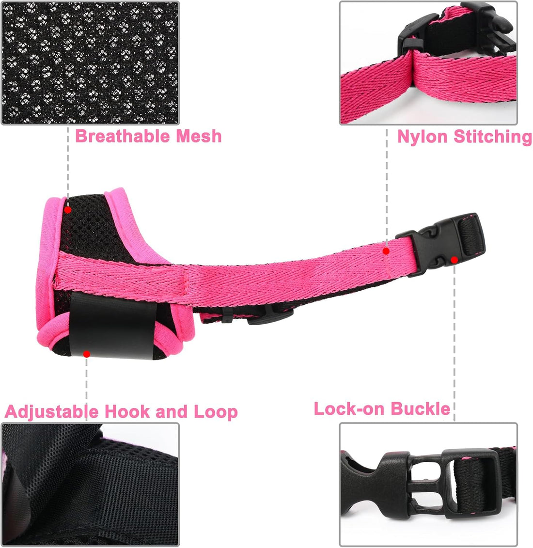 LUCKYPAW Soft Dog Muzzle for Small Dogs to Anti Biting Chewing