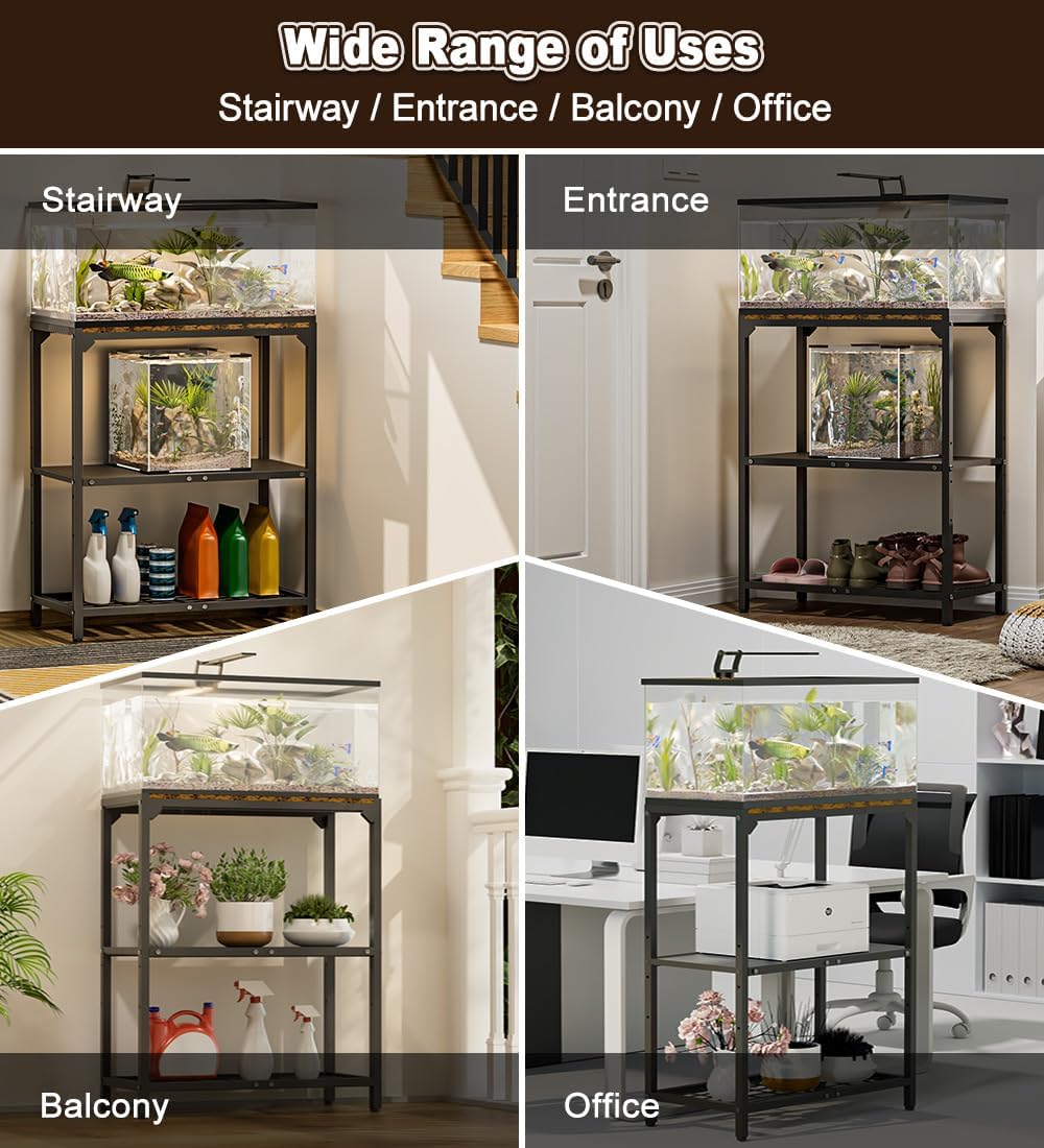 20-30 Gallon Aquarium Stand with 3-Tier Adjustable Storage Shelf