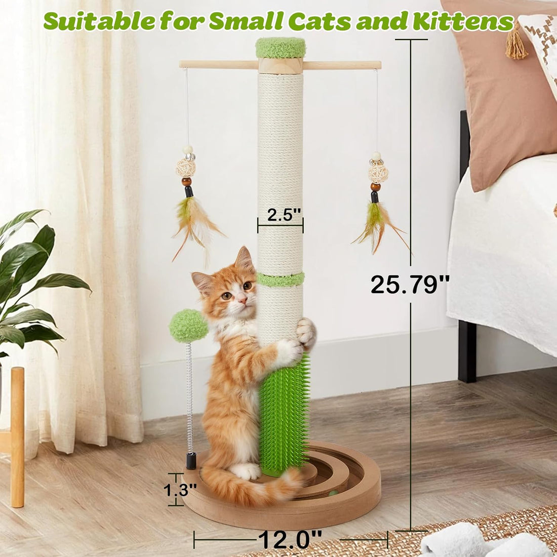 25.79" Cat Scratching Post Tower for Kittens