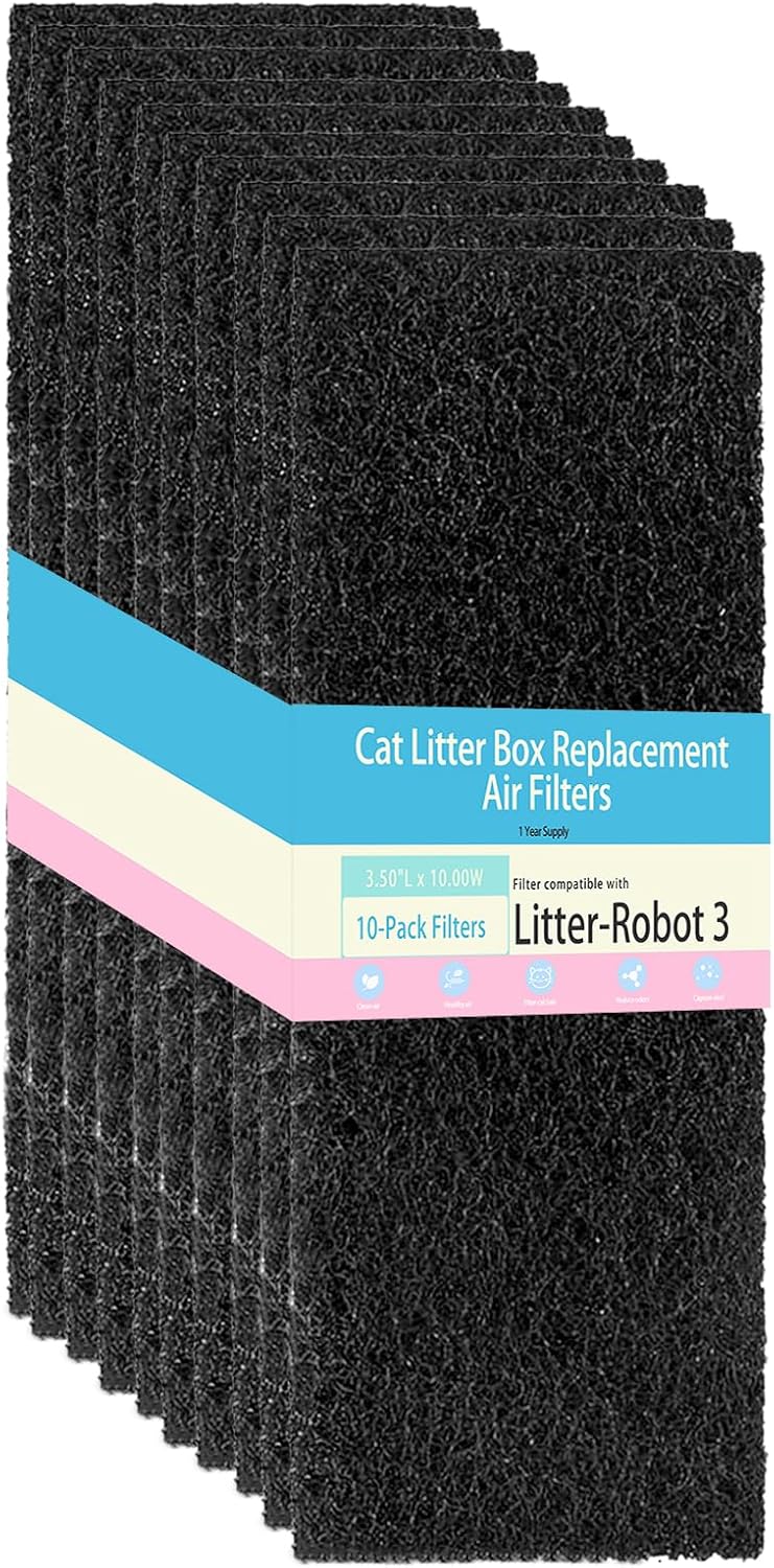 10 Pack Carbon Filters Compatible with Litter Robot 3
