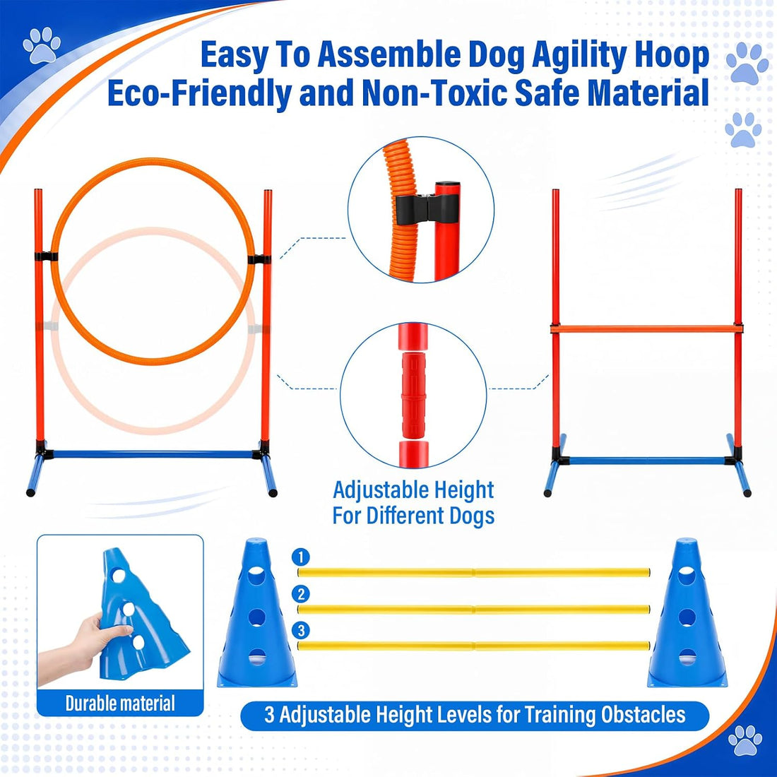 Junkin 27 Pcs Dog Agility Course Equipment Set