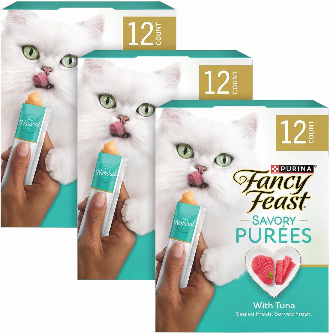 Fancy Feast Purina Squeezable Cat Treats Tube (12 Pack) 0.35 oz