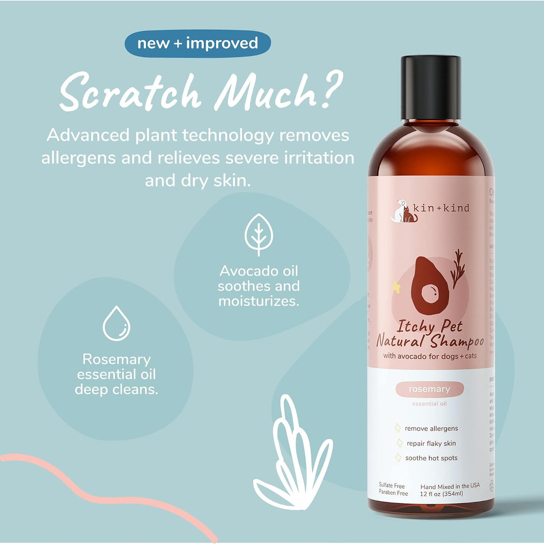 kin+kind Itchy Pet Natural Dog and Cat Shampoo