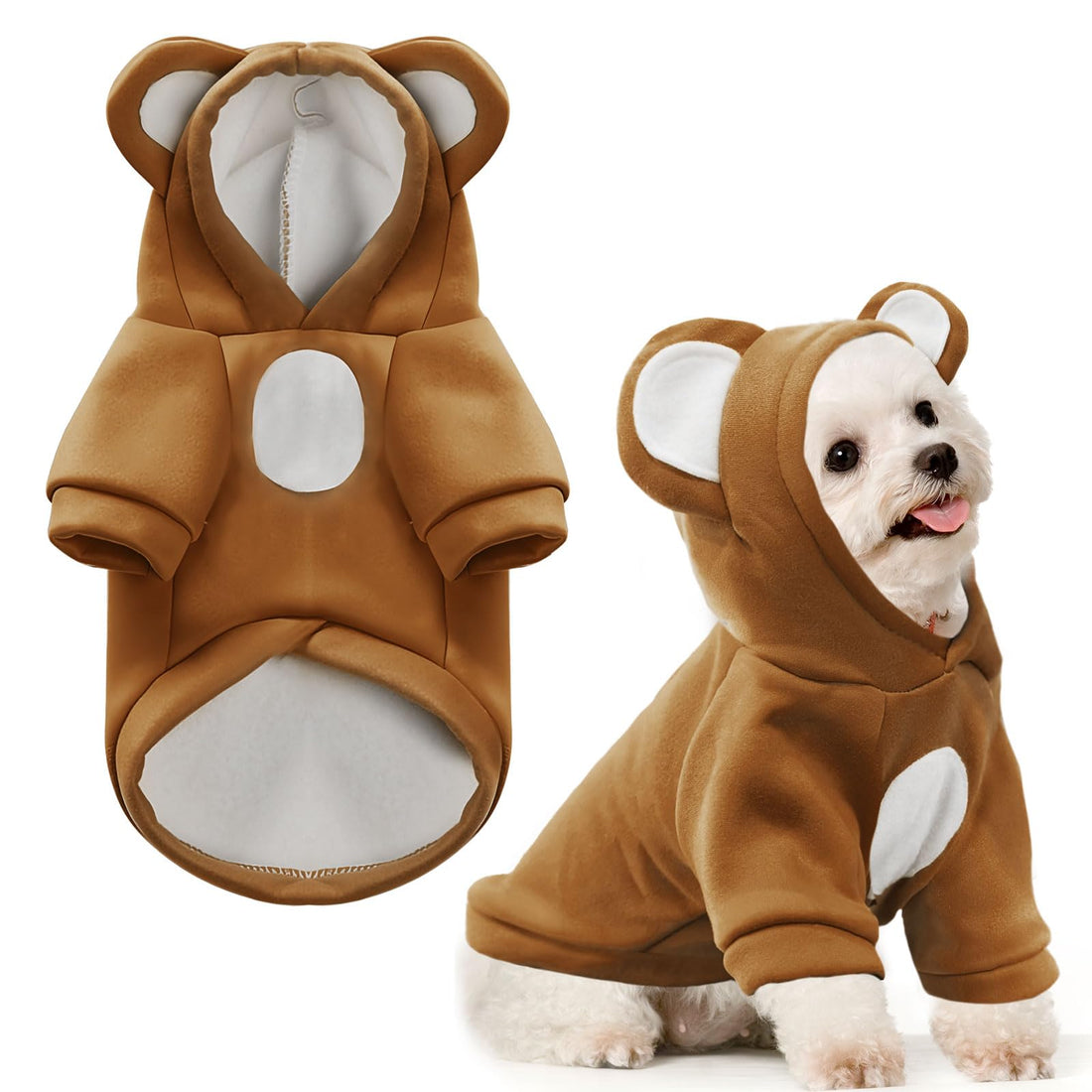 HRTTSY Small Dog Hoodie Soft Warm Fleece Fall Winter Dog Clothes Cute
