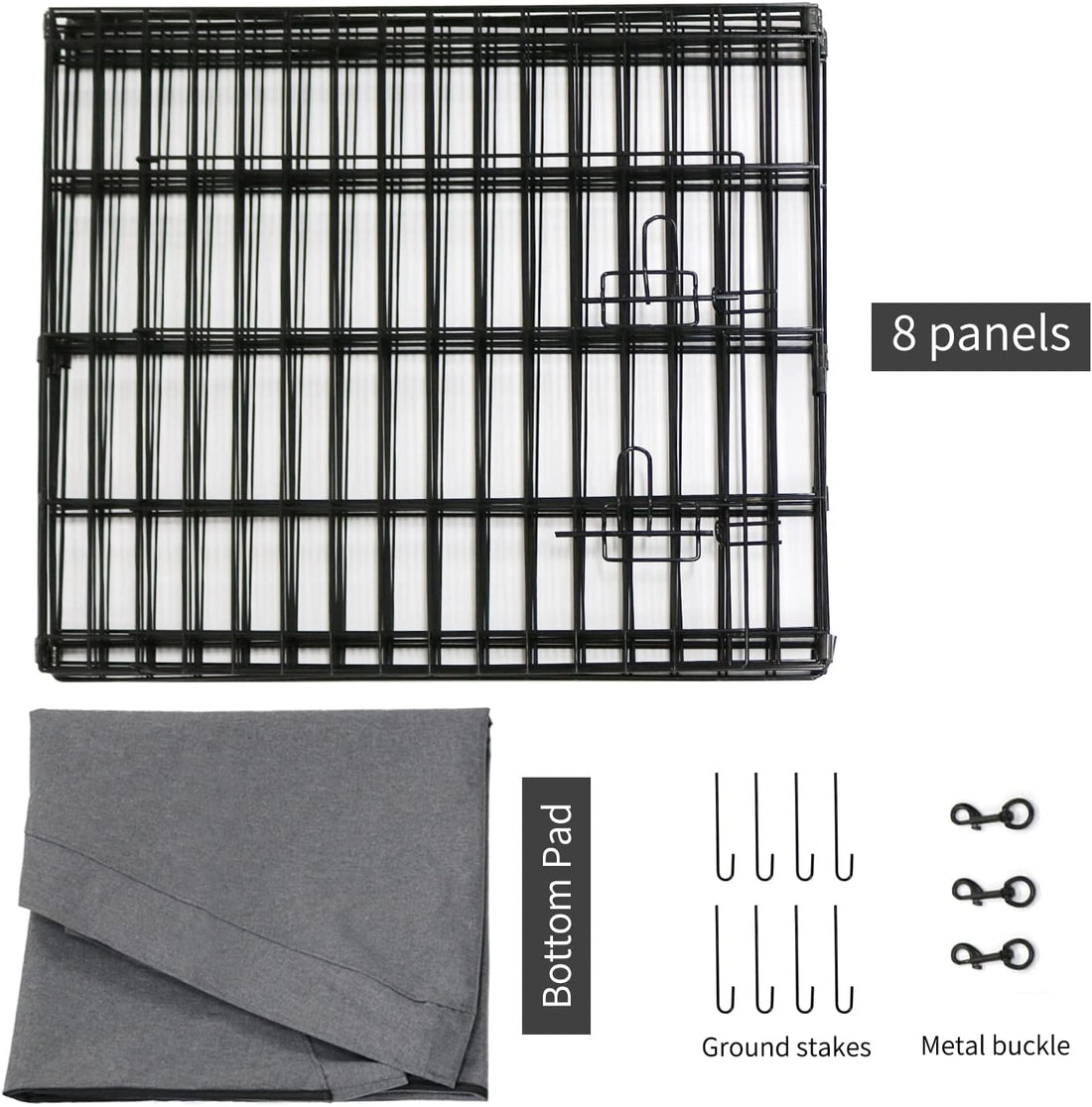 PETIME Foldable Metal Dog Exercise Pen/Pet Puppy Playpen Kennels Yard